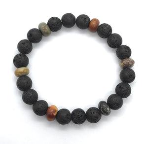 7.1” Peace of Mind aromatherapy bracelet with Picasso Jasper