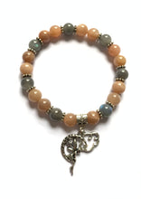 Load image into Gallery viewer, 7.5” Fairy Air Element Bracelet- sunstone and Labradorite crystal healing bracelet with fairy cloud charm
