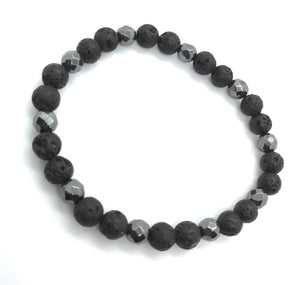 Vibrations Bracelet - hematite and lava beads