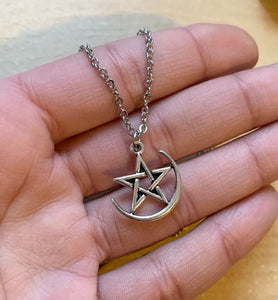 Pentagram necklace - stainless steel chain