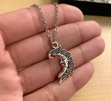 Load image into Gallery viewer, Bright Crescent Moon Necklace- stainless steel chain with moon charm necklace
