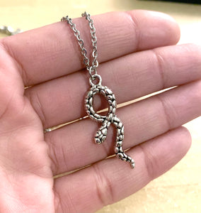 Year of the Snake Necklace - stainless steel chain with Snake charm spirit animal