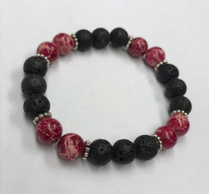 Regal Authority - Red Sea sediment Jasper with lava beads