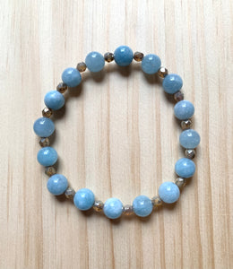7.5” Just Dreaming Crystal Bracelet- Aquamarine Pisces crystal Bracelet