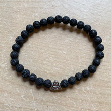 Load image into Gallery viewer, 7.1” Buddha Aromatherapy Lava Bead Bracelet 7”
