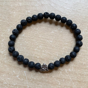 7.1” Buddha Aromatherapy Lava Bead Bracelet 7”