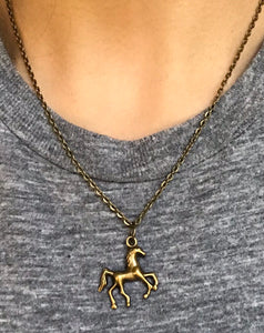 Gracious Horse Necklace - bronze