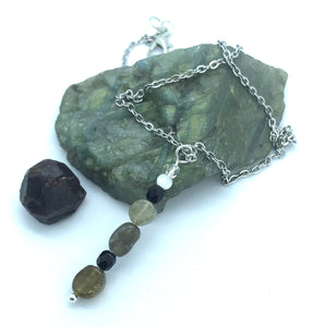 The Tower Necklace- labradorite pendant *only one made*